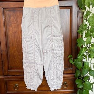 Free People Movement. FP Movement yoga exercise dance pants lace ruffle pin tuck